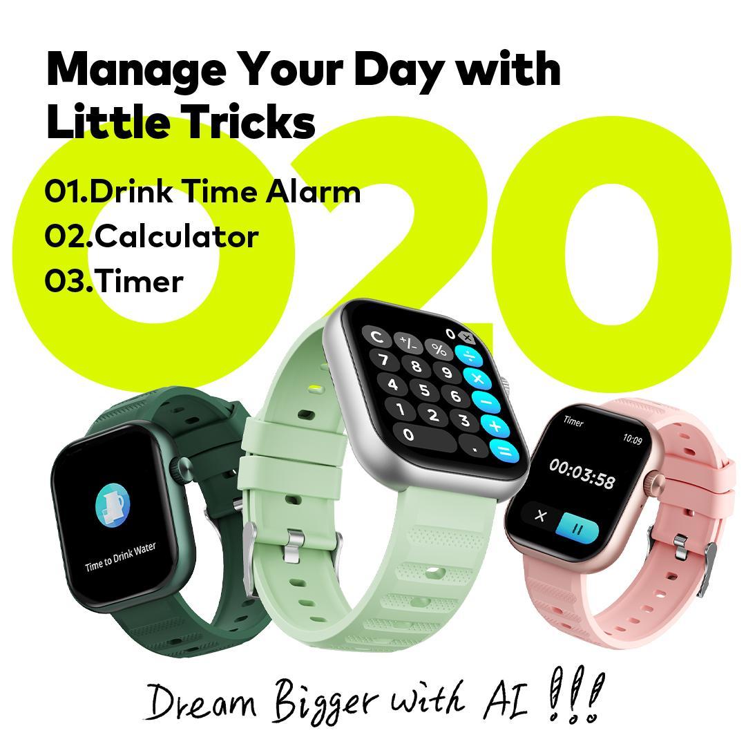 Official itel Smart Watch ISW-O20 AI Watch Face | Pemantau Kesehatan 24 Jam | Layar HD 2.04" | Panggilan BT | Tahan Air IP68 Smartwatch - Black