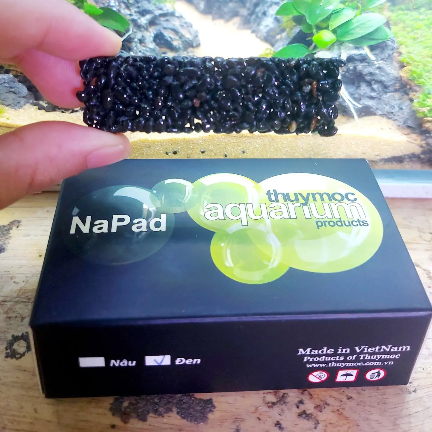 Giá thể trồng cây NaPad Thủy Mộc (Hộp 10 miếng) Nâu/Đen để ươm Ráy, liễu răng cưa, bucep cây thuỷ sinh