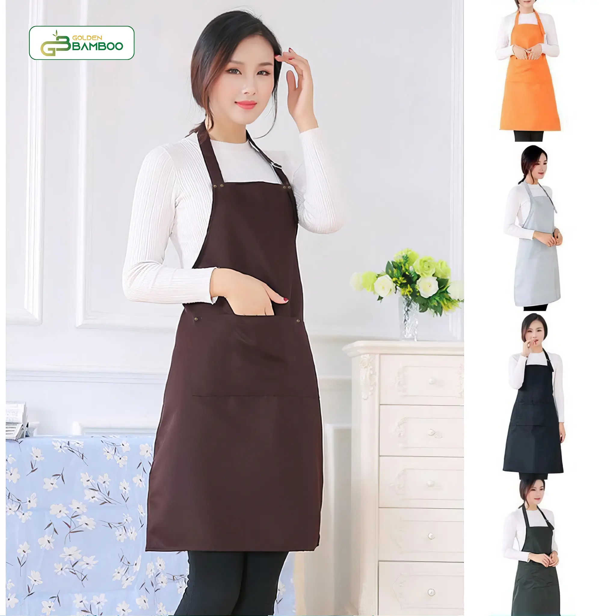 Tạp dề yếm trơn truyền thống làm đồng phục giá sỉ