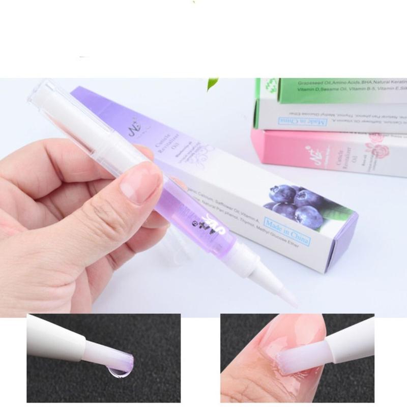 Product Introduction of Portable Floral Scent Cuticle Pen Brush Moisturizing Fruit Flavour Soften Nutrition Oil 2ML Cuticle Treatments 10