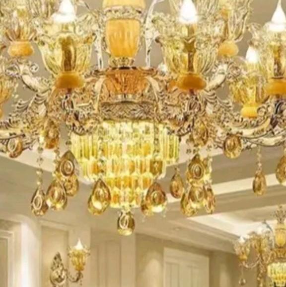 [hàng loại 1 có dây treo an toàn] đèn chùm 15 tay to ms_ kimco chao đúc  tay đường kính 95cm trang trí phòng khách quán cà phê,phòng hát