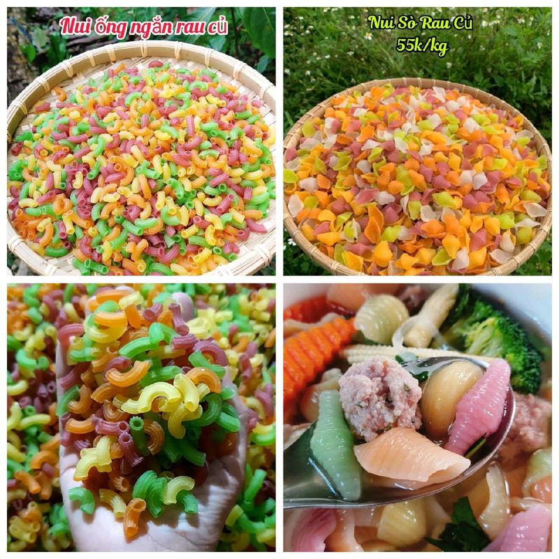  Combo 2kg gồm: 1kg Nui Ống Ngắn Rau Củ + 1kg Nui Sò Rau Củ  Tặng kèm 500gr nui xoắn rau củ  Food Thức Ăn 