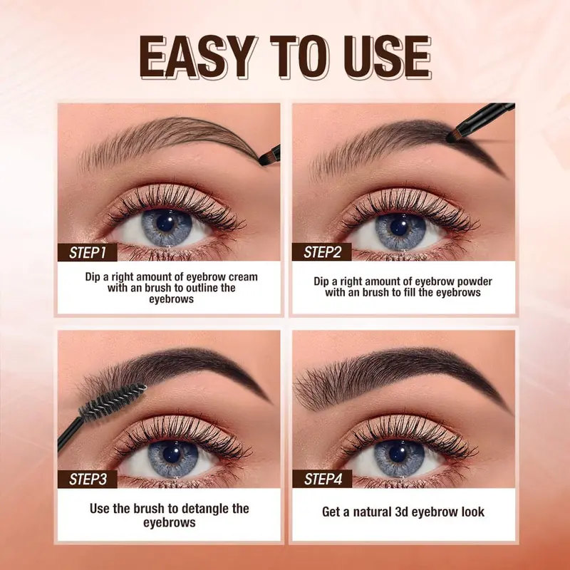 O.TWO.O Eyebrow Dying Cream Natural Pomad Gel Cream Waterproof OTWOO and not easy to be stained sharing tahan air tahan lama kering sweat proof sweatproof Alis Coklat Hitam 3