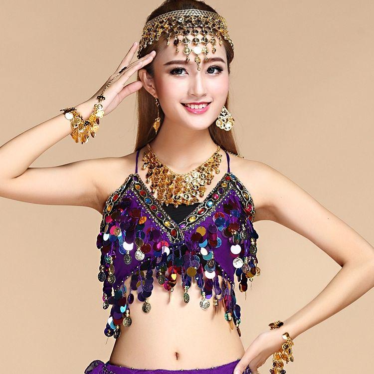 Product Introduction of Trang Phục Khiêu Vũ Ấn Độ, Áo Múa Bụng Cho Nữ, Hàng Mới Về, Gợi Cảm, Tua Rua Đính Kim Sa Áo Vest, Trang Phục Biểu Diễn Sport 8