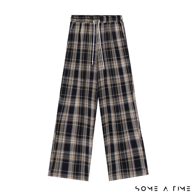 Product Introduction of Quần Kẻ Caro Ống Suông Rộng Sometime 8 Màu Nam Nữ Unisex Có Giải Rút Vải Không Xù Mặc Đi Chơi Đi Ngủ-CR01 Ong Menswear 8