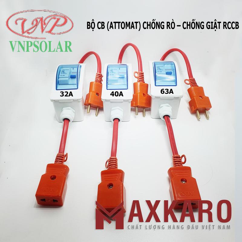 Bộ CB Aptomat Chống Rò Chống Giật RCCB- đấu sẵn dây với phích chịu tải lõi sứ và phích nối - MAXKARO – Hàng Việt Nam Chất Lượng