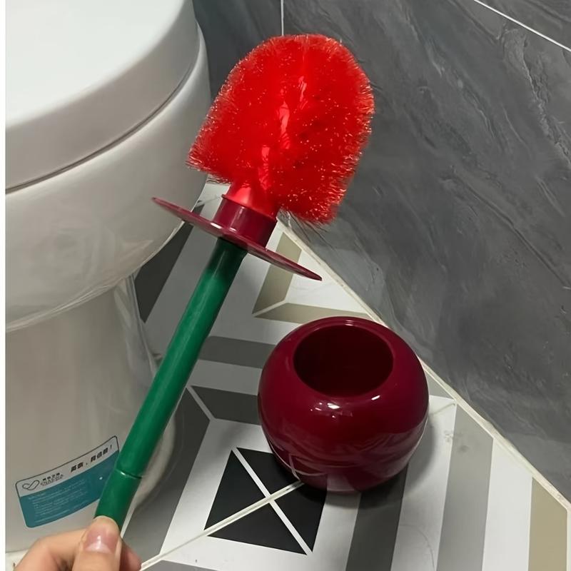 Product Introduction of 1pc Cherry-Shaped Toilet Brush With Holder - Easy-Clean, Durable Bristles – Freestanding, Compact Design for Modern Bathroom Decor & Improved Hygiene 6