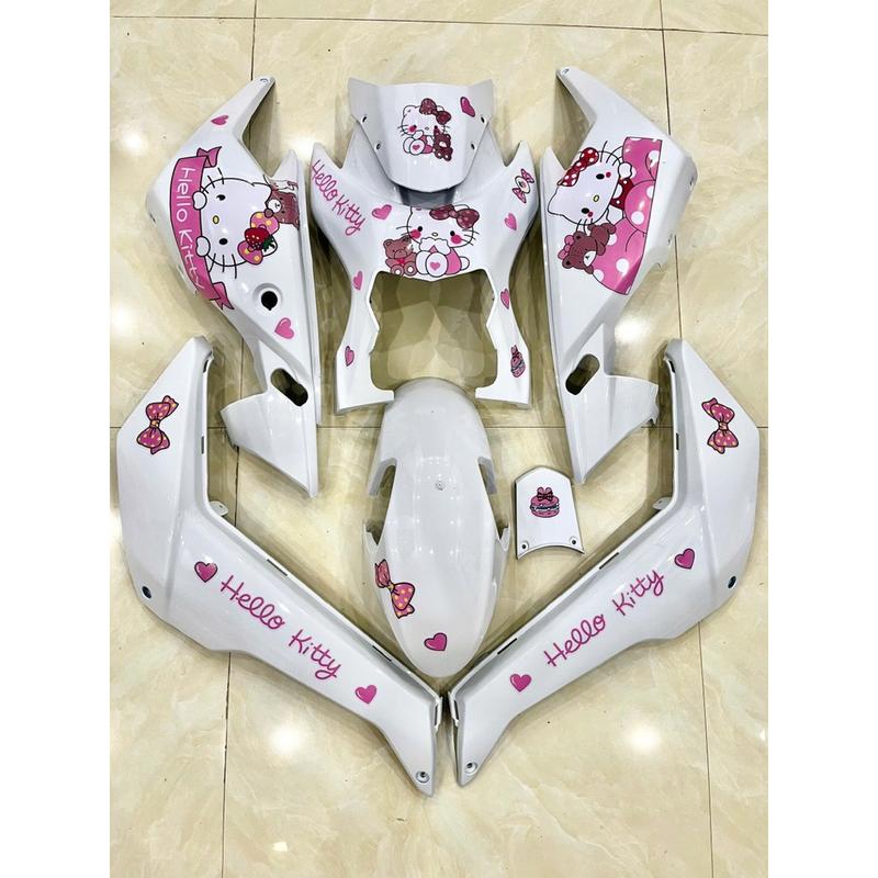  Bộ nhựa 8 món kèm tem hello kitty tem yadea xmen neo candy dán xe điện Xmen   tặng kèm 4 ốc gắn mặt nạ nhỏ  