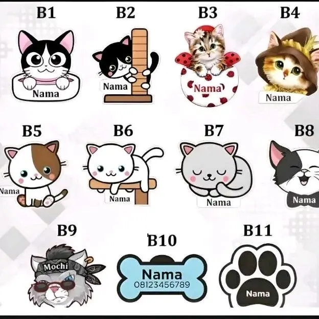 KALUNG KUCING CUSTOM NAMA DAN GAMBAR COCOK UNTUK DI PAKAI DI BINATANG KESAYANGAN ANDA DI RUMAH BISA CUSTOM 2