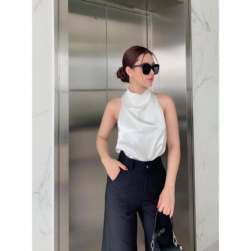 Áo yếm phi lụa 2 màu sang chảnh Top Nữ Women