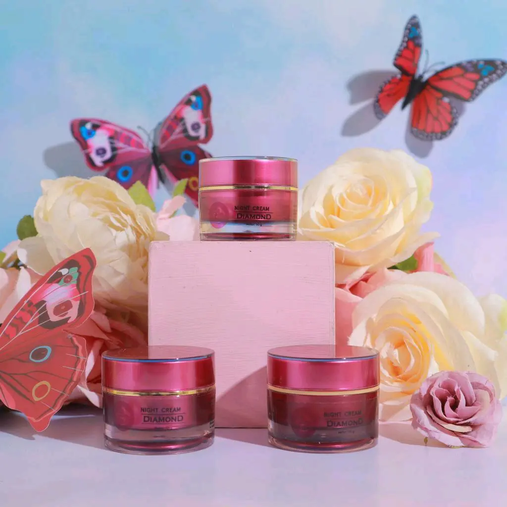 DIAMOND GLOW NIGHT CREAM 3 PCS Semua Jenis Kulit Memutihkan