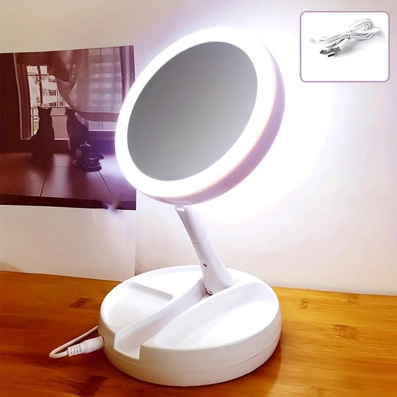 Magnifying LED Makeup Mirror with Light, Battery/USB Powered Mirror, Beauty Gift for Women, Batteries Not Included, Smart Mirror for Home Decor, Bathroom Accessory, Gadgets 0