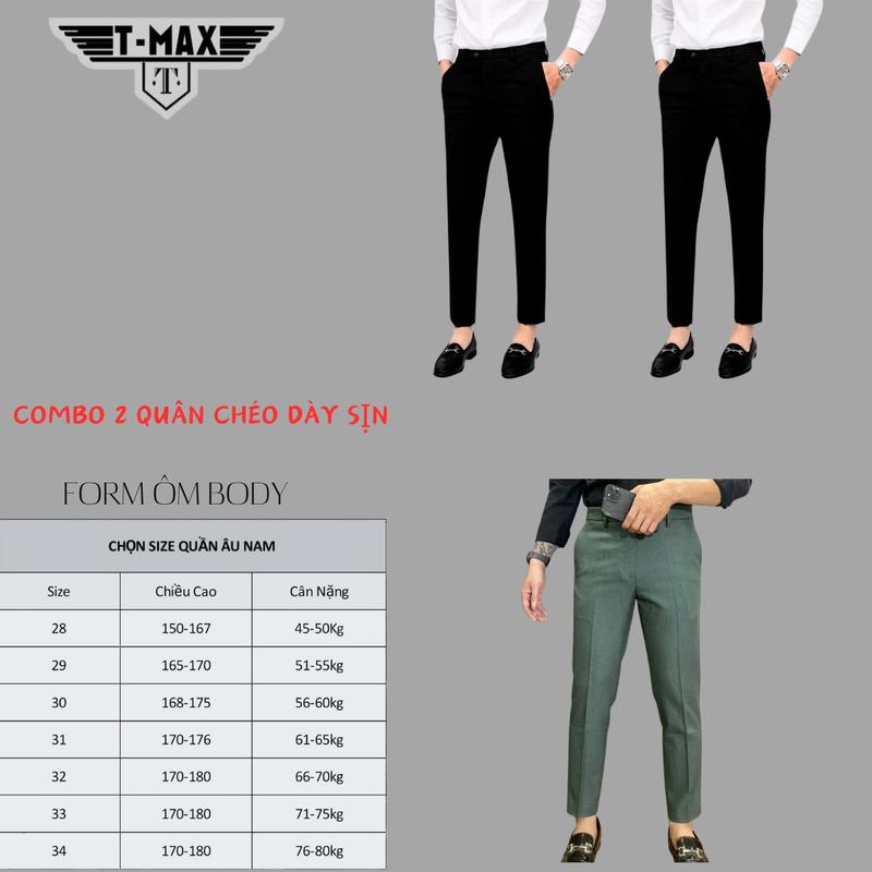 Combo 2 Quần Chéo.Dày81 Sịn Cao Cấp Hàng Luxury T-Max Menswear Nam Pants 2