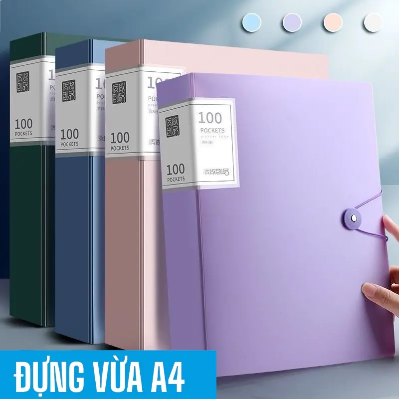 Túi lá đựng tài liệu, bìa lá có nắp gài tiện lợi, file tài liệu 20/ 30/ 40/ 60/ 80/ 100 lá vpp Stubee 0
