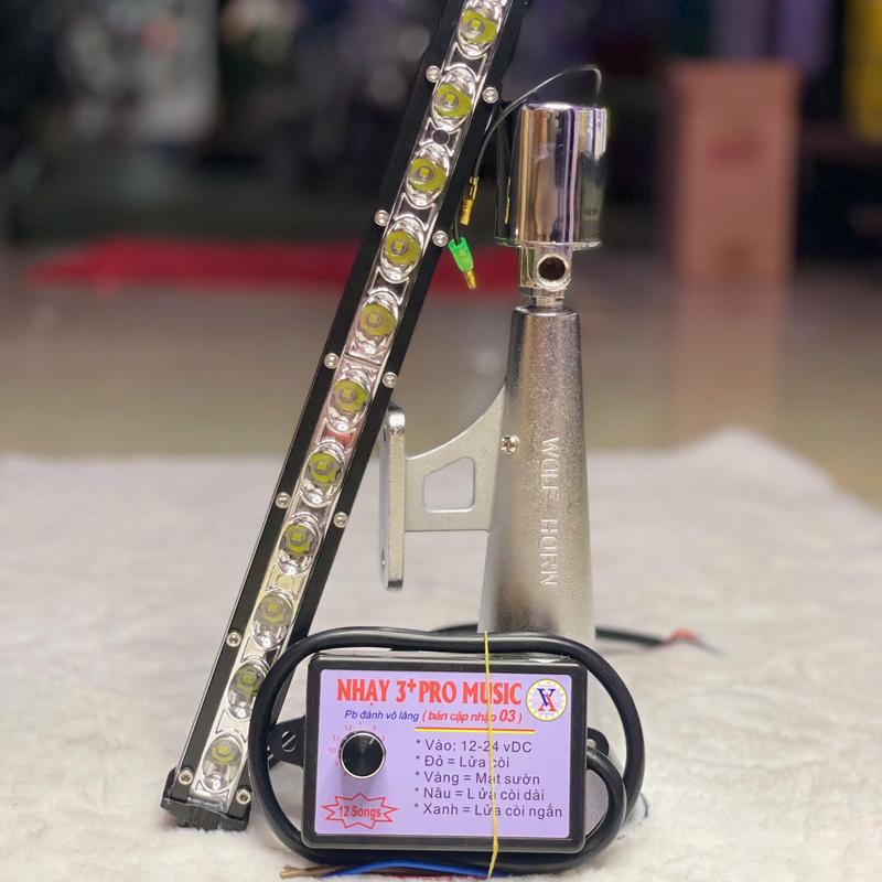 Combo Tạch Tè Kèn Chim Hơi (Nhại Còi + Kèn Chim + Đèn Led 30cm)Phụ Kiện Xe Máy - Oto - Xe Tải Phụ Tùng còi  3pro