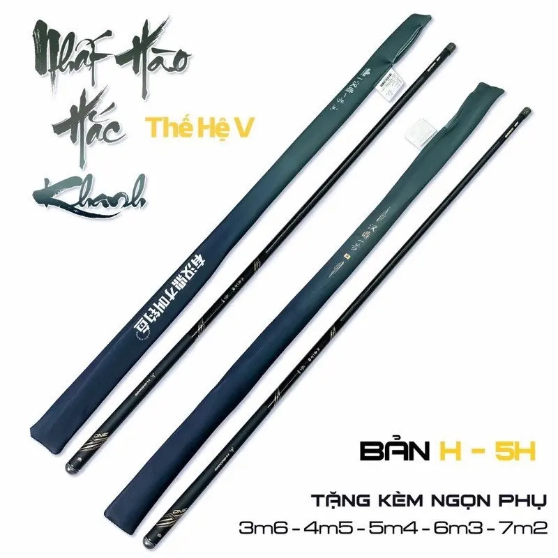 Mở Bán Cần câu tay Nhất Hào Hắc Khanh thế hệ V phiên bản độ cứng 5H kèm ngọn trục phao thẻo