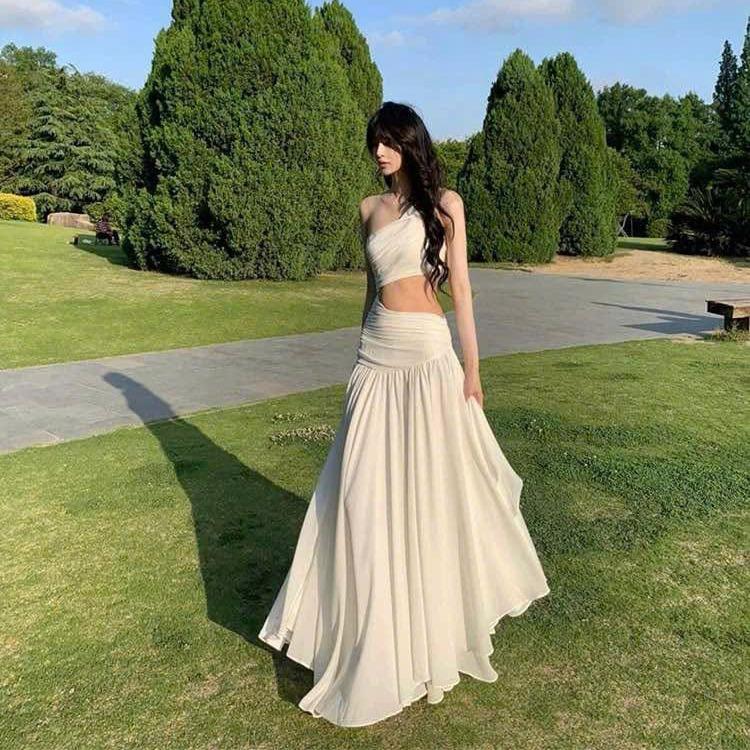 Đầm maxi đi biển dáng xòe khoen eo đầm maxi đi biển thời trang mùa hè xinh xắn