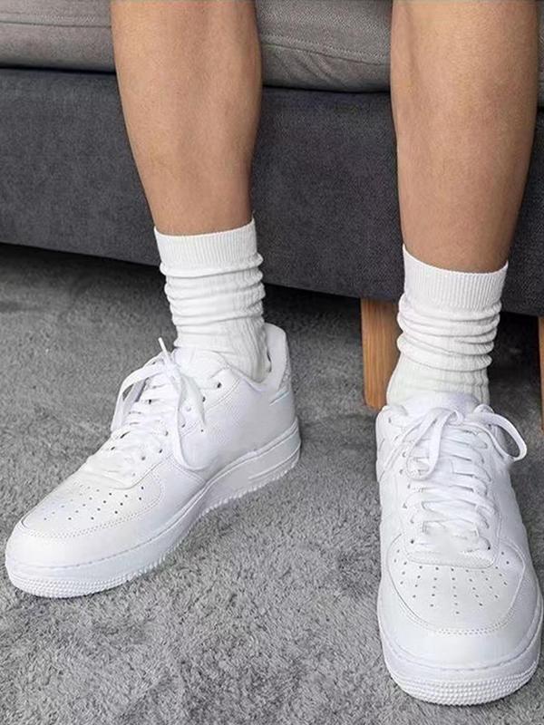 Men's 6 Pairs Solid Crew Socks, Casual Plain Comfy Breathable Soft Cozy Mid Calf Socks for Daily Life, Menswear, Men's Socks & Hosiery for All Seasons, Crew Socks, Socks for Men,  Mens Fashion 8