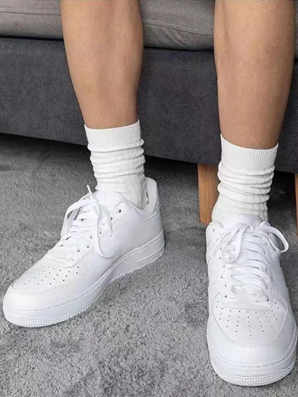 Men's 6 Pairs Solid Crew Socks, Casual Plain Comfy Breathable Soft Cozy Mid Calf Socks for Daily Life, Menswear, Men's Socks & Hosiery for All Seasons, Crew Socks, Socks for Men,  Mens Fashion 8