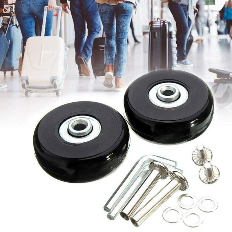 【4 PCS】Roda Koper Pengganti Karet Luggage Replacement Wheel 40 45 50 60 x 18 mm Rubber Suitcase Wheels Set Roda Koper Pengganti 40 45 50mm Luggage Replacement Wheel Wheels Roda Koper Replacement Pengganti 1