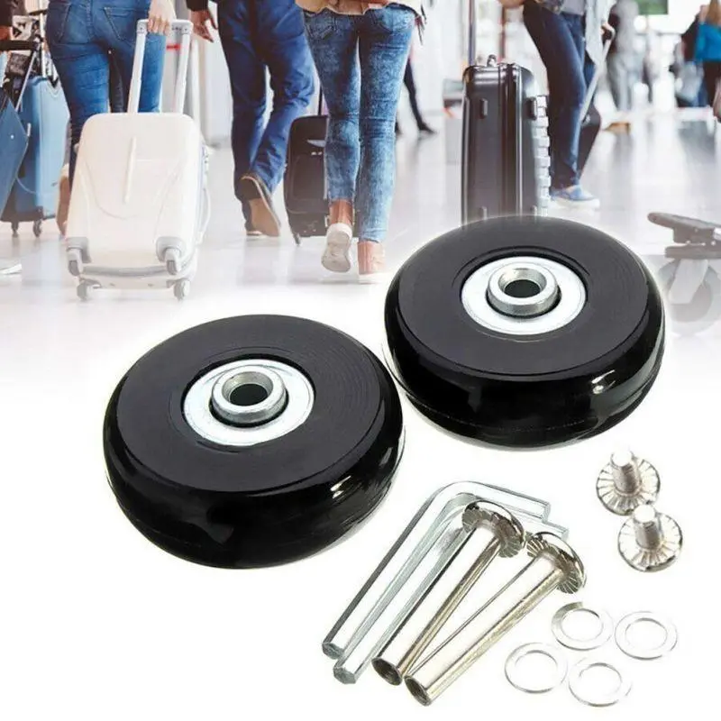 【4 PCS】Roda Koper Pengganti Karet Luggage Replacement Wheel 40 45 50 60 x 18 mm Rubber Suitcase Wheels Set Roda Koper Pengganti 40 45 50mm Luggage Replacement Wheel Wheels Roda Koper Replacement Pengganti 1