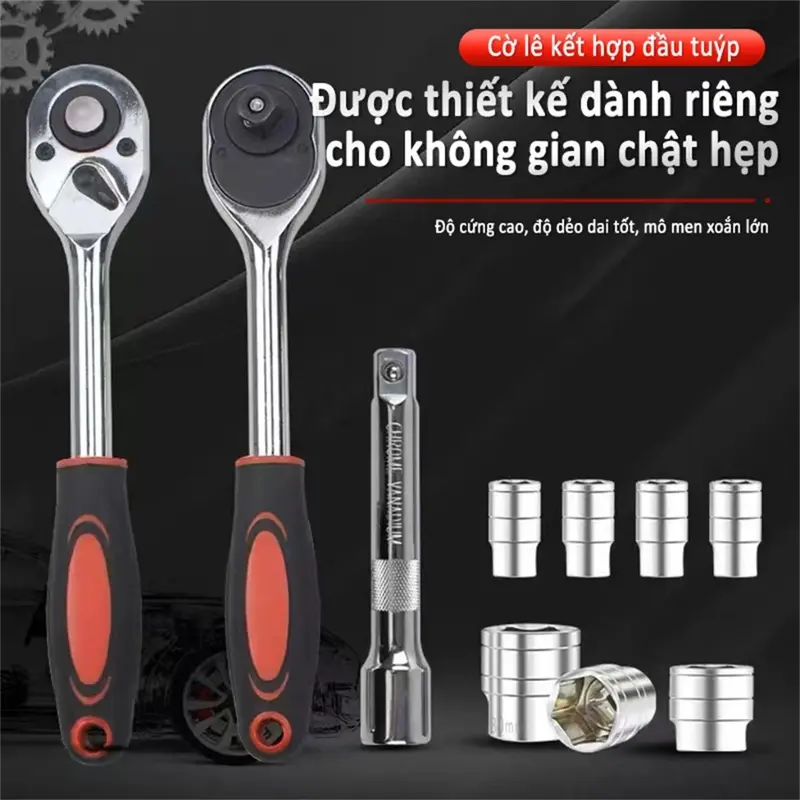 Bộ dụng cụ mở bu lông ốc vít,sửa chữa ô tô xe máy,bộ dụng cụ đa năng 46 chi tiết cầm tay cao cấp 4