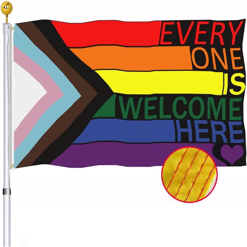 Progress Pride Everyone is Welcome Here Flag 3x5 Outdoor- All Inlcusive ...