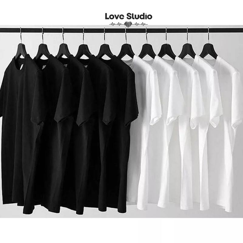  Áo thun Mỹ Kirkland form Châu Âu tay lỡ chất cotton 1oo% phông oversize Nam nữ unisex đủ cả big size Love Studio A133 thời trang cá tính Menswear Top Cổ Tròn 