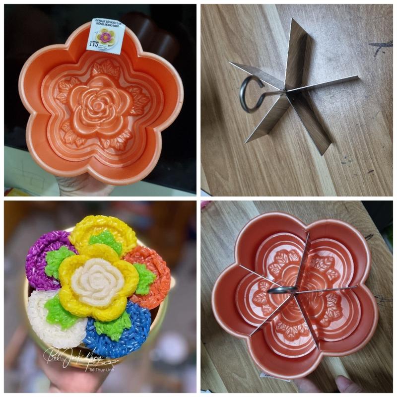  Khuôn xôi hoa mai Vách ngăn xôi inox ngũ sắc 