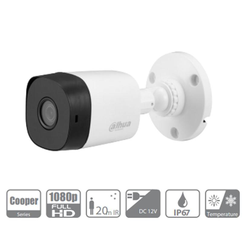 Camera DAHUA analog (dùng dây tín hiệu ) HDCVI 2 Megapixel, camera thân B1A21P hồng ngoại 20m, vỏ nhựa – Hàng chính hãng bảo hành 24 tháng