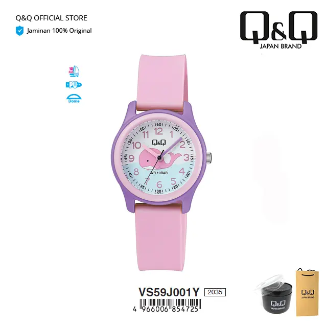 Q&Q QnQ QQ Original Jam Tangan Anak Analog - VS59 VS59J Tahan Air 10 BAR