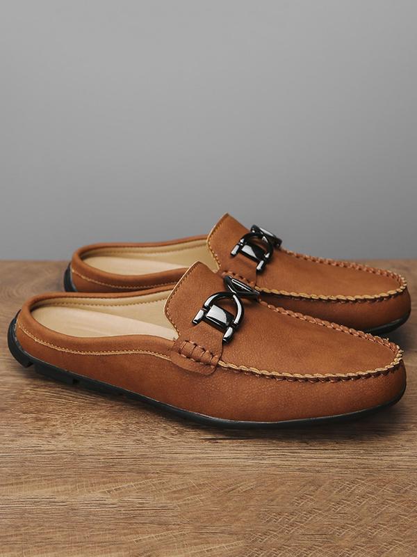 Men's Casual Solid Color Slip on Driving Shoes, Fashionable Breathable Comfortable Sports Slide, Male All-match Round Toe Shoes for Daily Wear, Boy 1