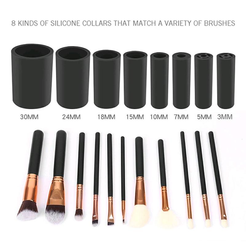 Electric Make up Brush Cleaner Dryer Set Machine Cosmetic Auto Clean Quick Dry-Black 6