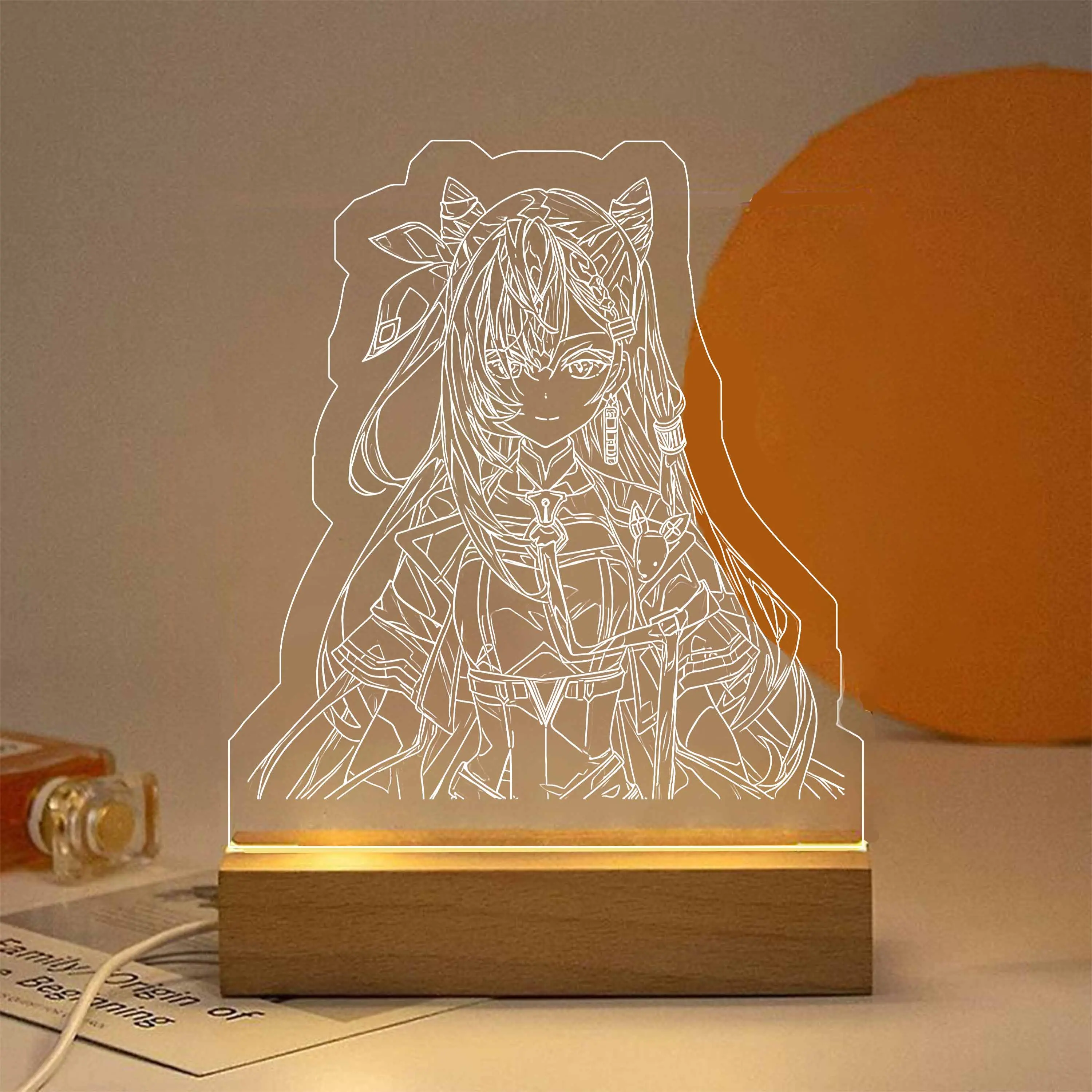Lampu hias ukiran akrilik Vtuber vestia zeta