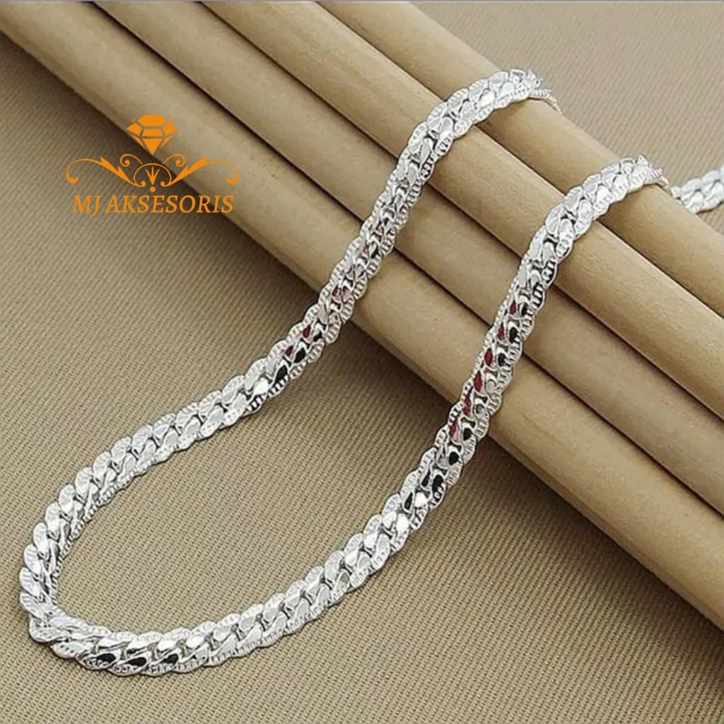 Kalung Sisik Naga Titanium Silver Stainless Anti Karat