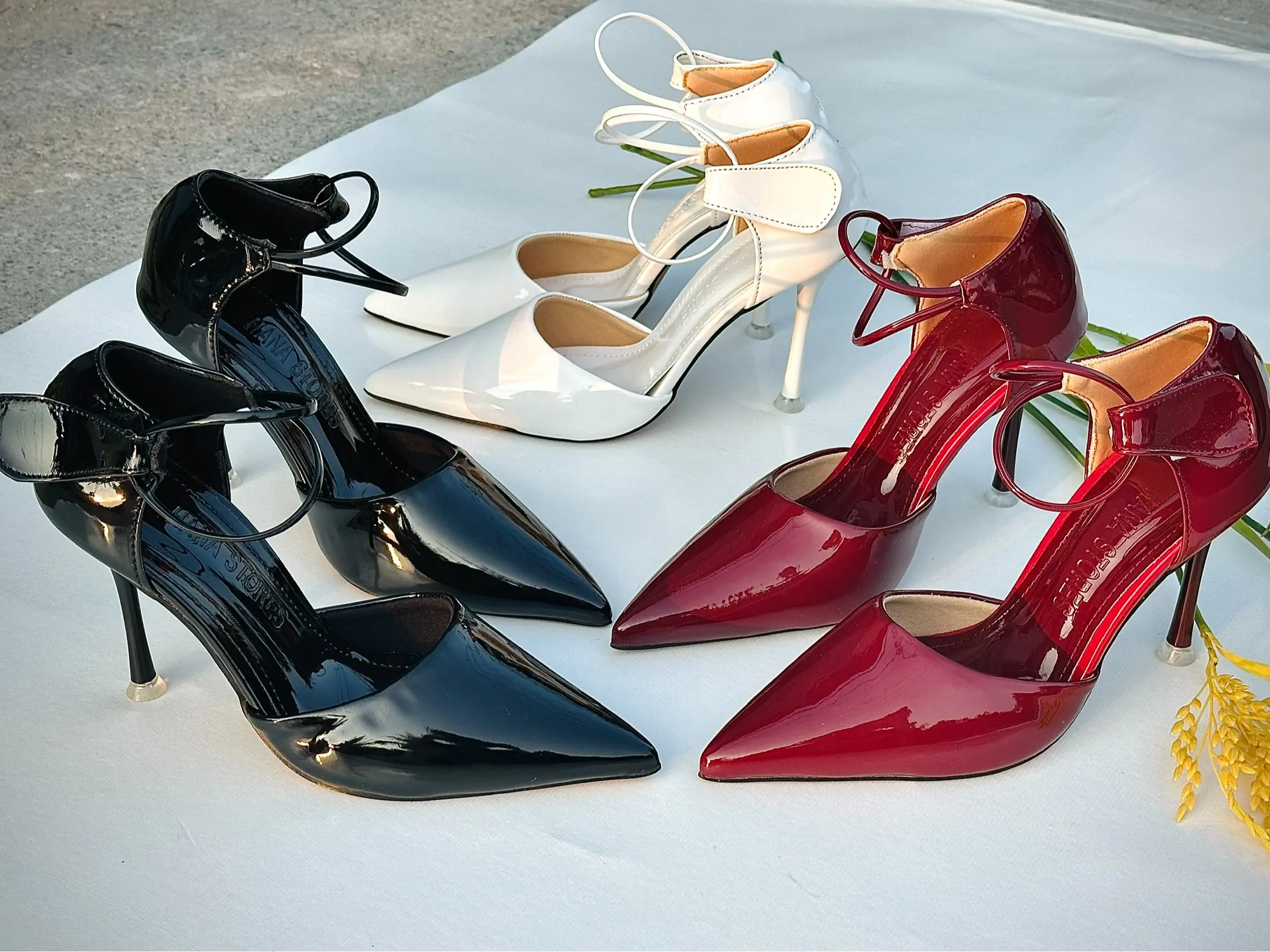 GIÀY CAO GÓT HẬU RỜI da bóng trơn 3 màu gót cao 7cm-9cm dành cho Nàng đi chơi đi tiệc Shoes nữ