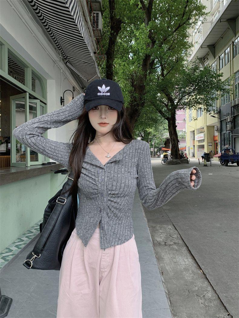 Product Introduction of เสื้อสเวตเตอร์ผู้หญิง เสื้อเบลาส์ แขนยาว ผ้าดี กระชับสัดส่วน เสื้อเซ็กซี่ ใส่สบาย ดีไซน์แฟชั่นสหรัฐอเมริกา กะทัดรัด เซ็กซี่ Women Clothing 27