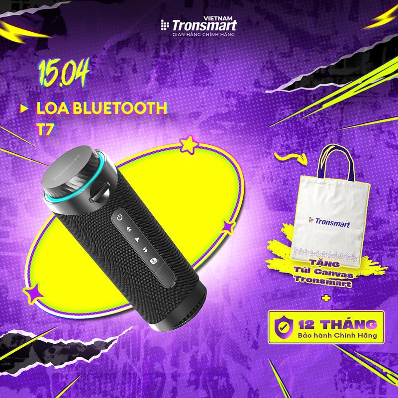 Loa Bluetooth 5.3 Tronsmart T7 Công suất 30W Chuẩn kháng nước IPX7 App riêng điều chỉnh 6 chế độ EQ | Bảo hành chính hãng 12 tháng | TM-786218 Củ Loa Nghe Nhạc