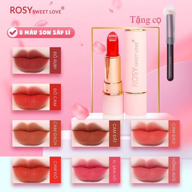 Deal [MUA 1 TẶNG 1 CỌ ] Son Sáp Rosy Dưỡng Môi Mềm Mịn Siêu lì ,An toàn cho Mẹ Bầu Son Môi Trang Điểm Nữ Mỹ Phẩm Cosmetic