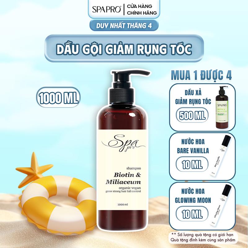 [MUA 1 TẶNG 3] Dầu Gội Dầu Xả Giảm Rụng Tóc Chăm Sóc Tóc Biotin Thực Vật SPAPRO 1000ml