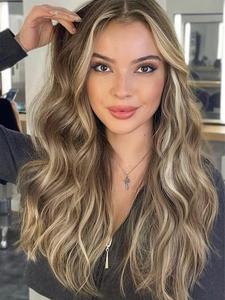 4 unids / set extensiones de cabello sintético ondulado largo de 20 pulgadas para mujer, extensión de cabello sintético suave y rizado esponjoso natural, clip en postizo para uso diario