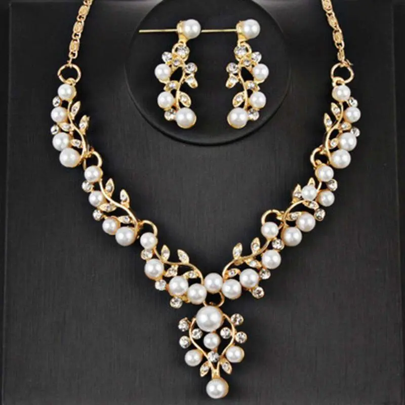 Accessories Charm Gifts Earrings Necklace wer Gold/Sier Women Imitation Pearl Sier Plated Bridal Jewelry Sets Wedding