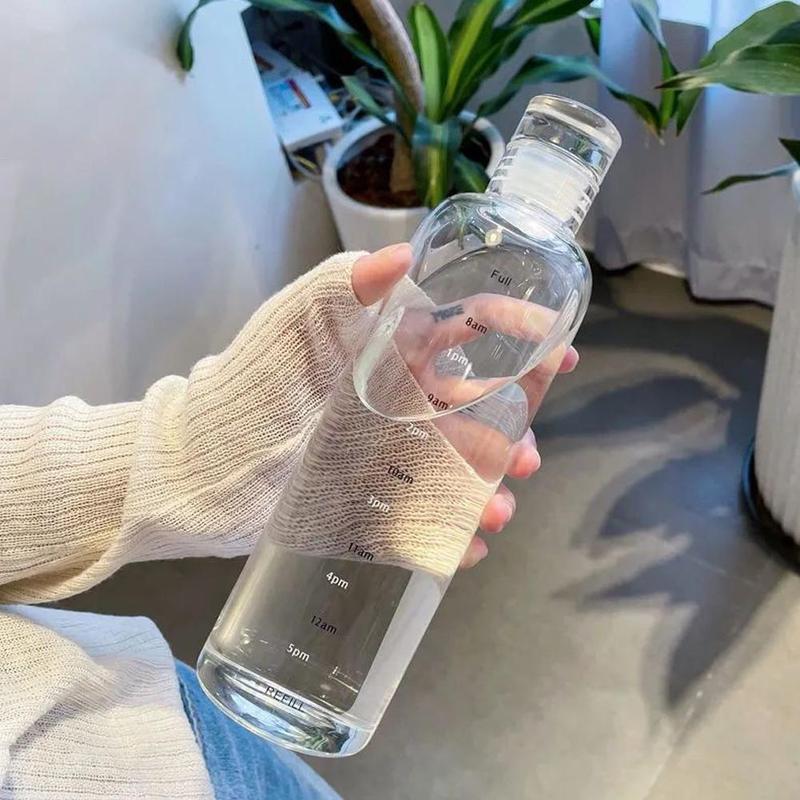 Product Introduction of 500/700ml Transparent Straw Water Bottle With Lids Cover Portable Cute Water Cup M4T0 28