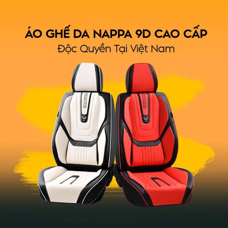 Bộ Áo Ghế 9D Da Nappa Cao Cấp Cực Kì Sang Trọng Dùng Cho Xe 4 Chỗ, 5 Chỗ -Tặng Gối Tựa Đầu - Bảo Hành 2 Năm