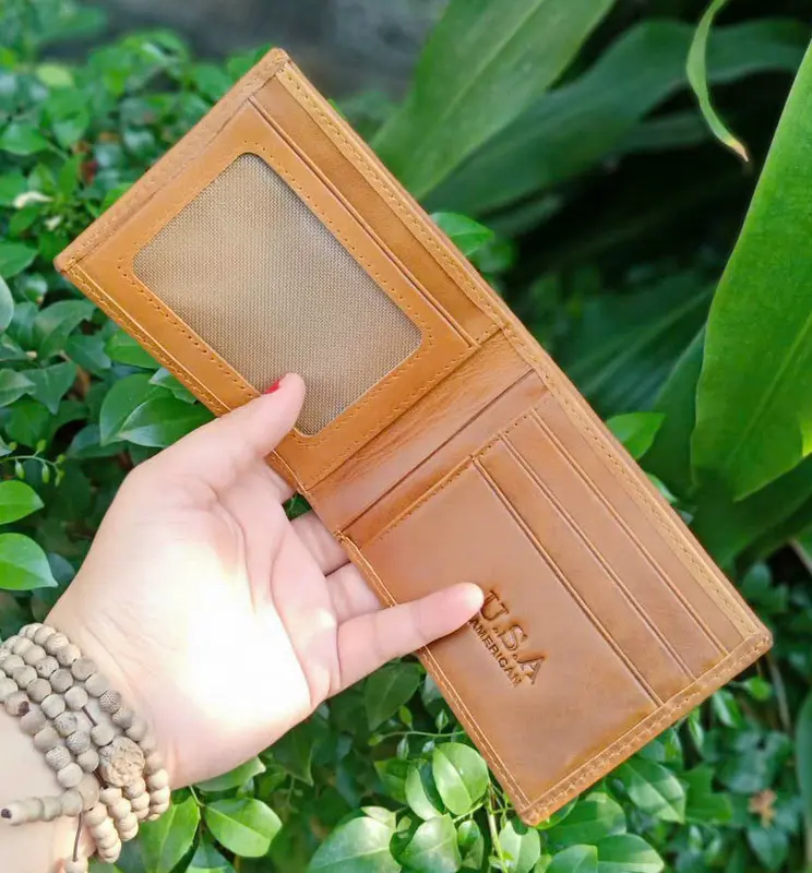 Ví Nam Da Bò Sáp Ý cao cấp mac Rồng tài lộc và may mắn 2024 - VN029 Hình Chữ Nhật Wallet 3
