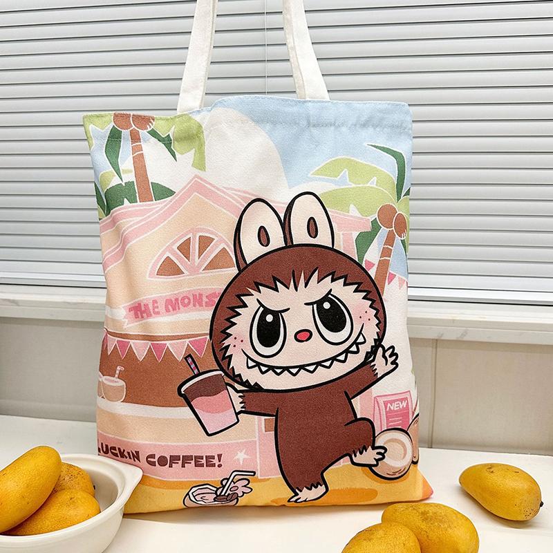 Product Introduction of Canvas Bag For Labubu Student Tutoring Carrying Bag Capacity Book Bag Shoulder Bag Ins Cute 13