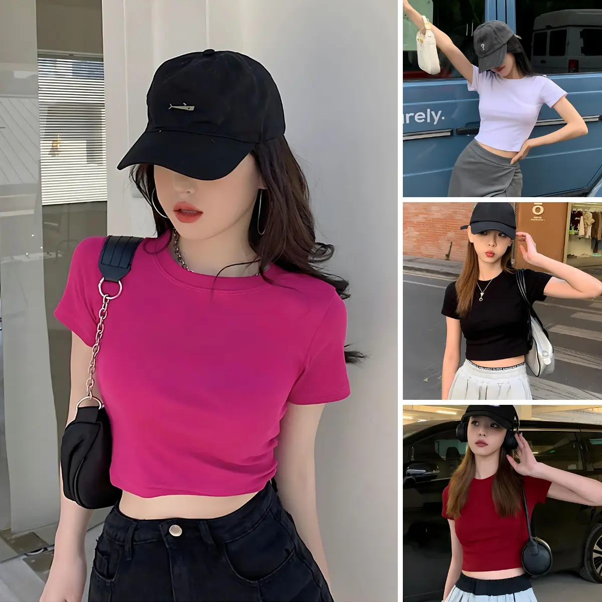 Áo croptop nữ trơn cộc tay - Áo laptop nữ Loza PH403302 Women Cổ Tròn áo croptop