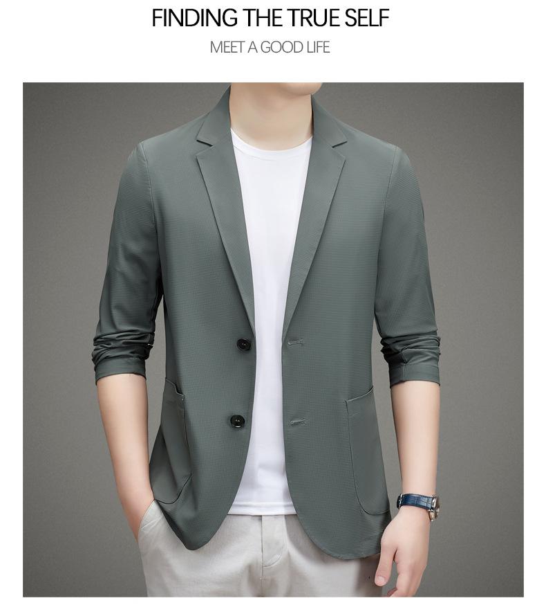 Product Introduction of [Duke] Spring Summer Ice Silk Sunscreen Casual Single Suit 2024 Men's Fashion New Business Suit for Middle-aged and Young Men 12