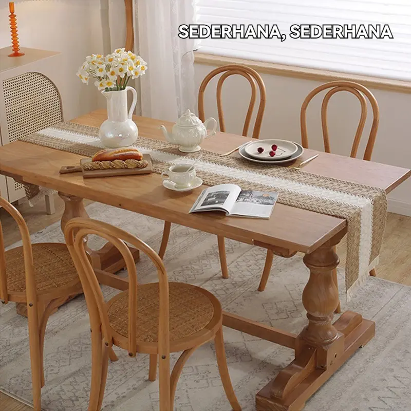 Table Runner Taplak Meja Panjang Bahan Premium Rajut Bendera Meja Katun Linen Taplak Meja Panjang Rumbai Senada Warna Premium Rajut Style 4