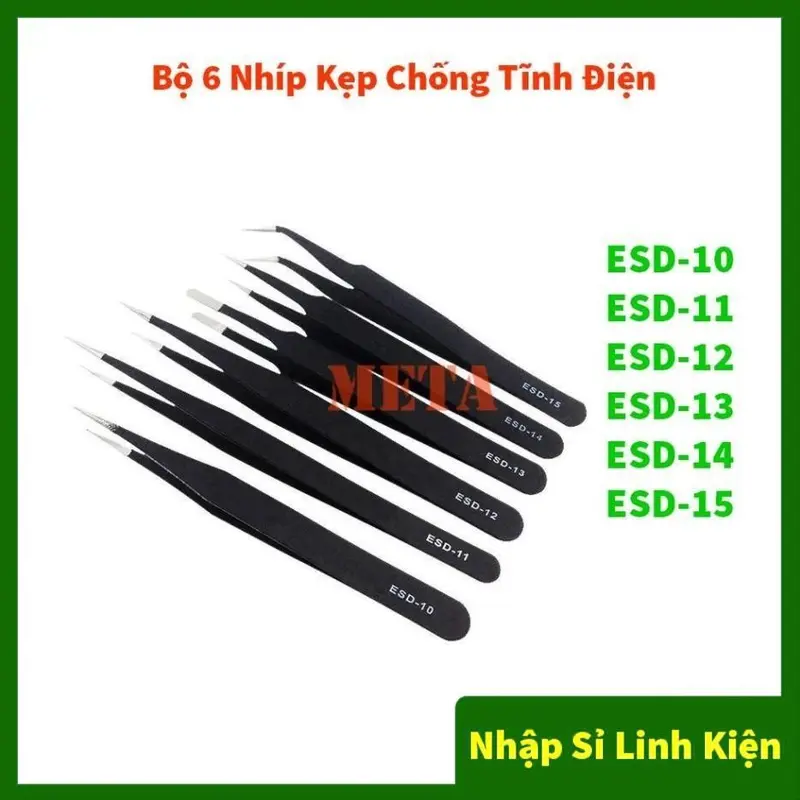 Bộ 6 Nhíp chuyên dụng cho dân làm móng, nhặt lông yến, nhíp gắp đá nail, gắp linh kiện điện tử 0